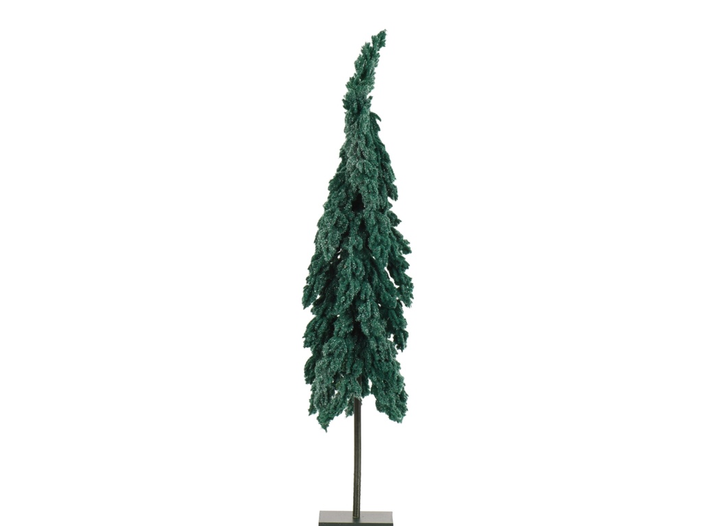 PETIT SAPIN A PAILLETTES SUR PIED EN METAL - VERT -  dia. 20.00 cm - H 75.00 cm