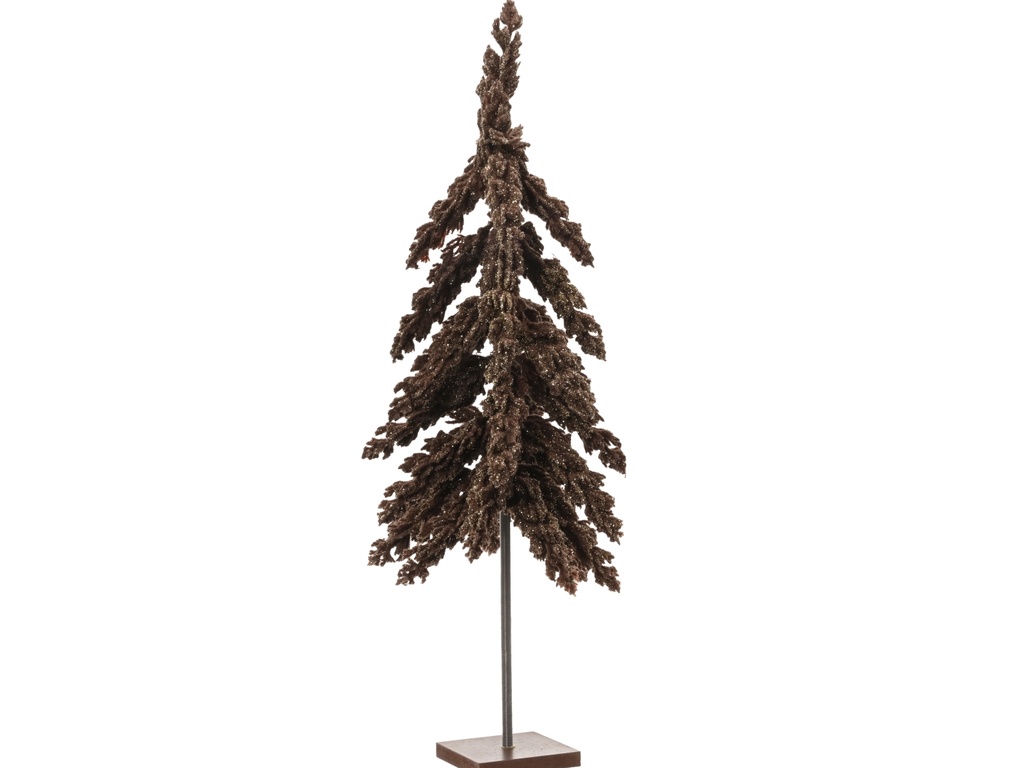 ***FLURRY FIR MINI TREE GLITTER DARK BROWN dia18.00-H45.00cm