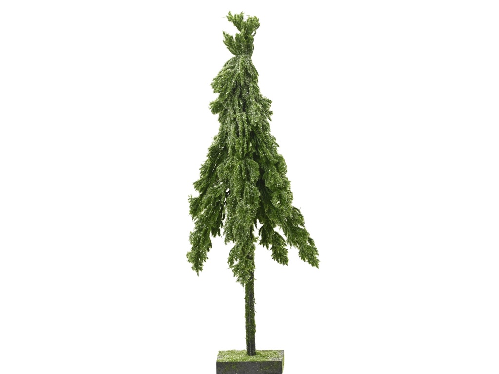 ***FLURRY FIR MINI TREE GLITTER LIGHT GREEN dia18.00-H45.00cm