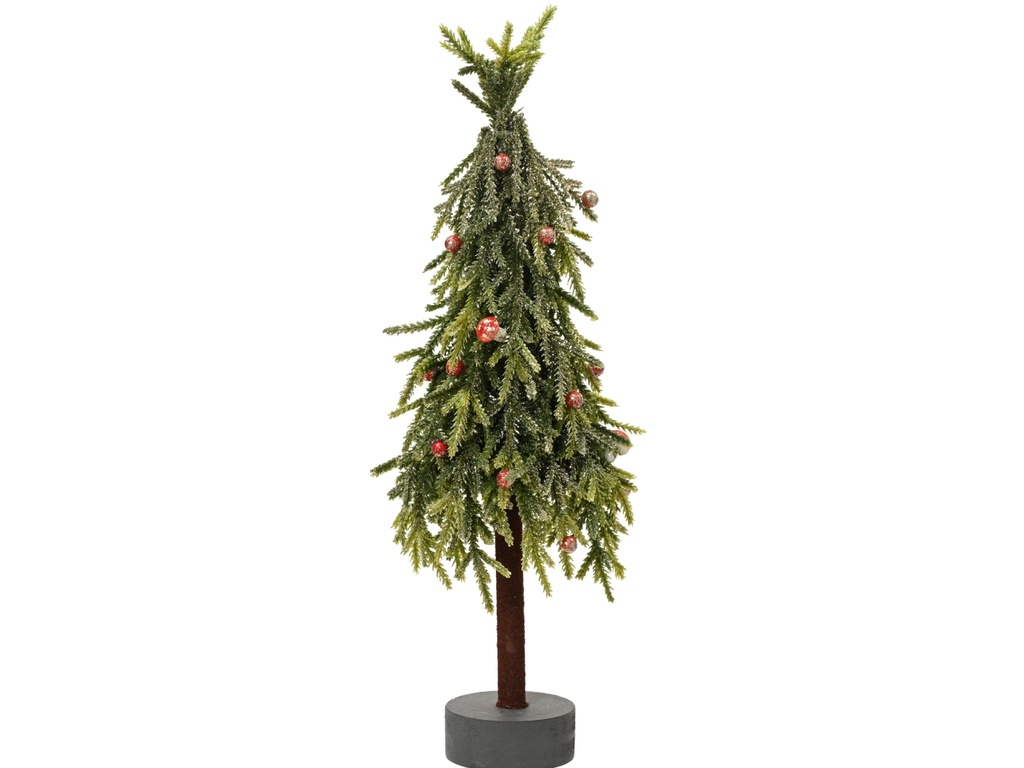 ABETO MINI C/PURPURINA - CON SETAS Y BAYAS - dia14.00-H45.00cm