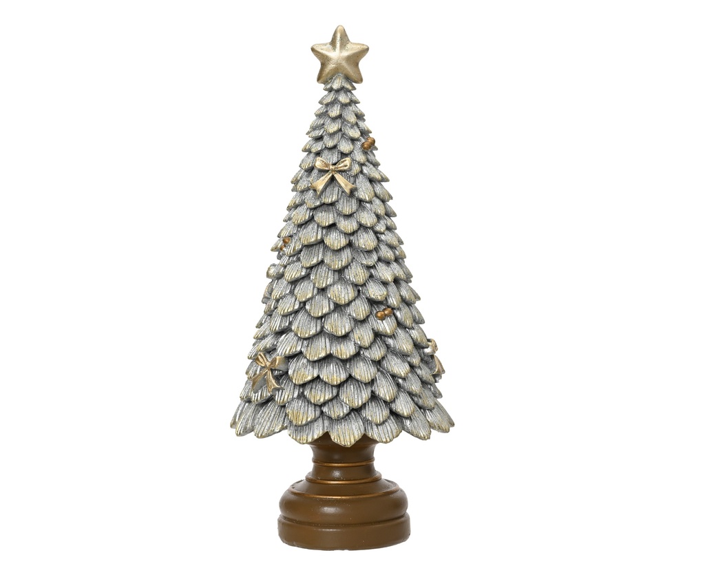 ***TREE POLYRESIN SILVER L10.00-W10.00-H23.00cm