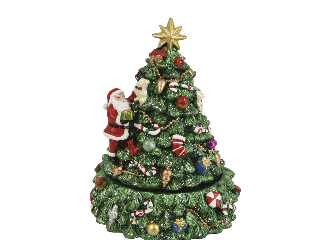 ***MUSIC BOX POLYRESIN GREEN/COLOUR(S) L12.00-W12.00-H16.00cm