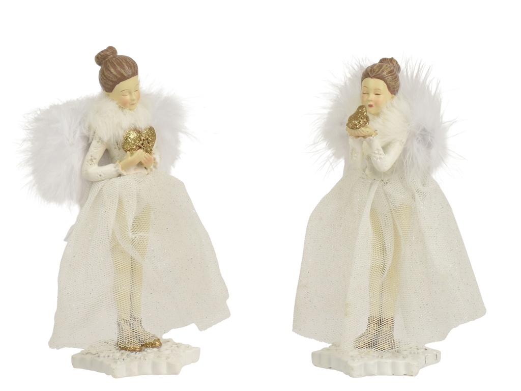 ***ANGEL POLYRESIN WHITE/COLOUR(S) L5.00-W6.00-H14.00cm