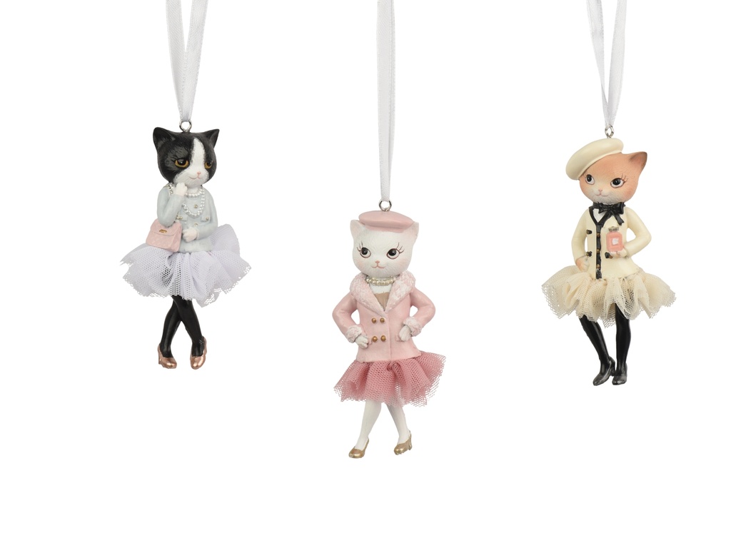 ***CAT POLYRESIN JEWELRY-BAG ASSORTED L3.20-W2.50-H10.20cm