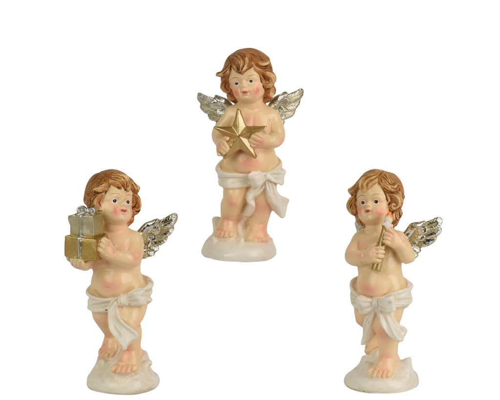 ***ANGEL POLYRESIN CREAM/COLOUR(S) L8.00-W6.00-H15.50cm