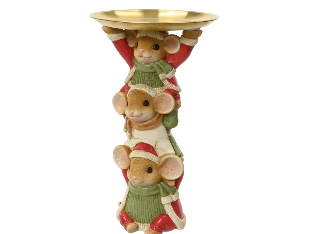 ***MOUSE POLYRESIN GREEN/COLOUR(S) dia17.00-H28.50cm