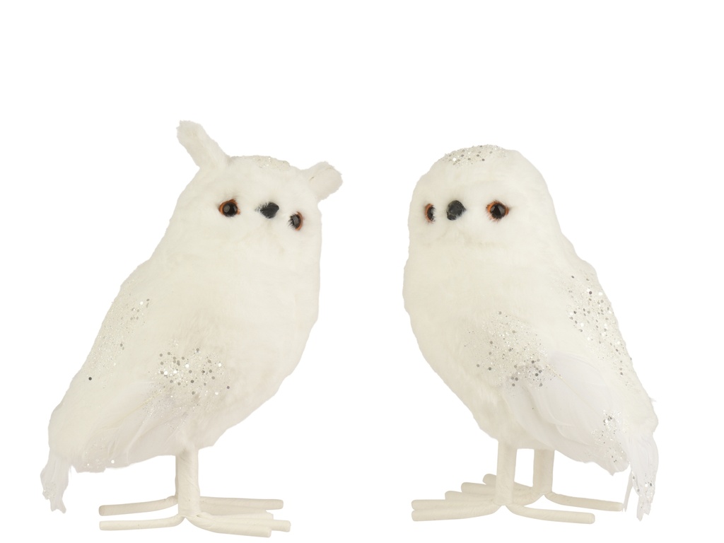 ***OWL POLYESTER WHITE L15.00-W20.00-H25.00cm