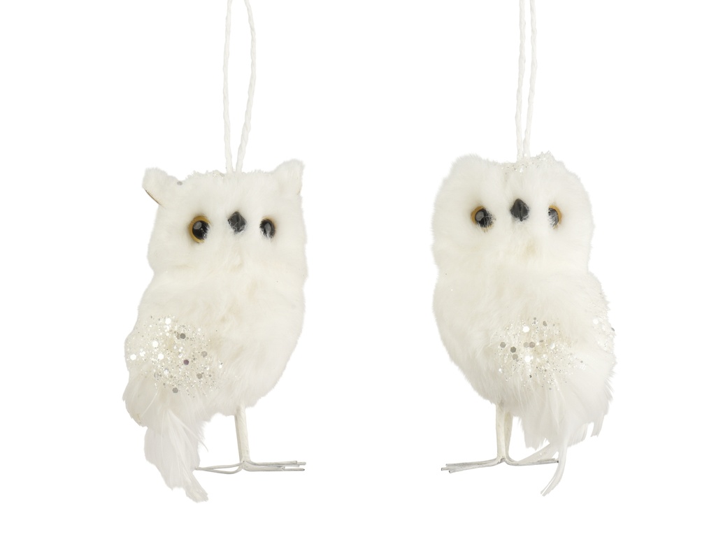 ***OWL POLYESTER WHITE L6.00-W6.00-H12.00cm