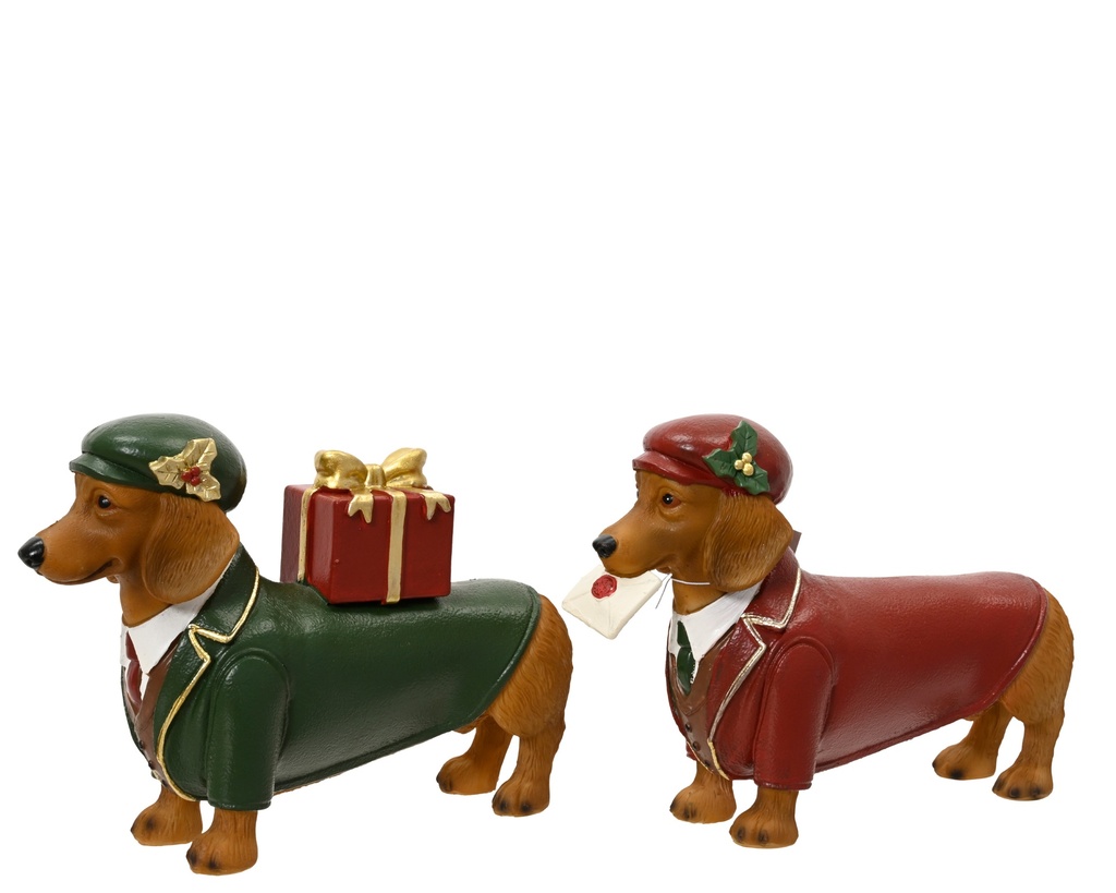 PERRITO SALSICHA RESINA - 2 SURTIDOS - PRECIO UNIDAD - L12.00-W4.50-H8.00cm
