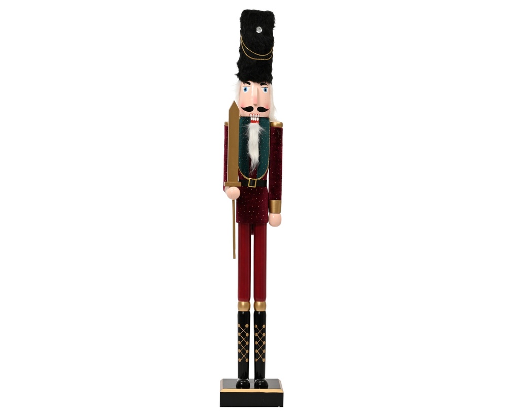 ***NUTCRACKER PINEWOOD BURGUNDY/COLOUR(S) L19.50-W17.00-H120.00cm