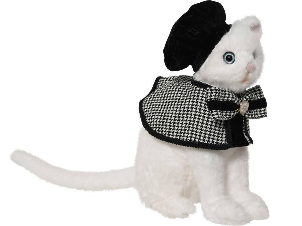***CAT ARTIFICIAL FUR WHITE L24.00-W18.00-H33.00cm