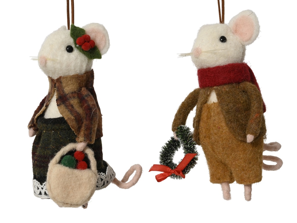 ***MOUSE WOOL POLYESTER CLOTH ASSORTED L7.00-W9.00-H15.00cm