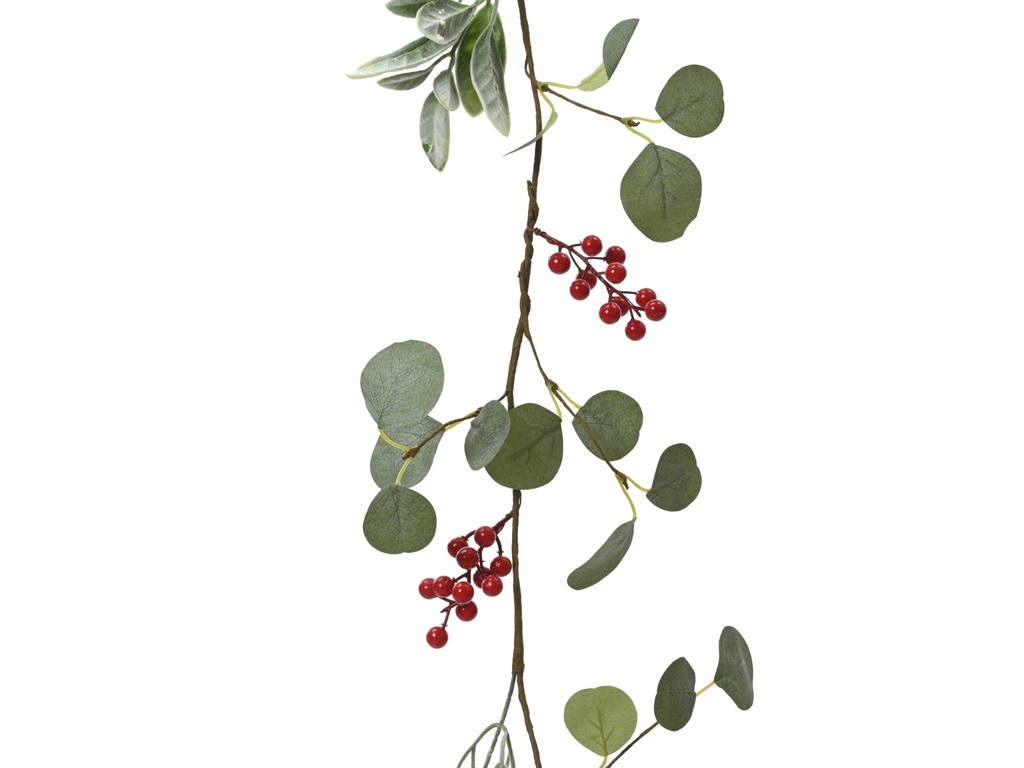 GUIRLANDE DE TYPE EUCALYPTUS AVEC BAIES - L 150.00 x l 7.00 x H 3.00 cm
