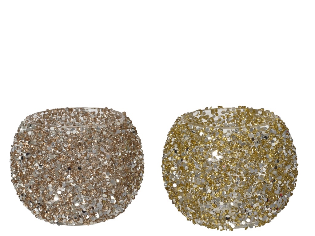 ***TEALIGHTHOLDER GLASS ASSORTED dia8.10-H10.50cm