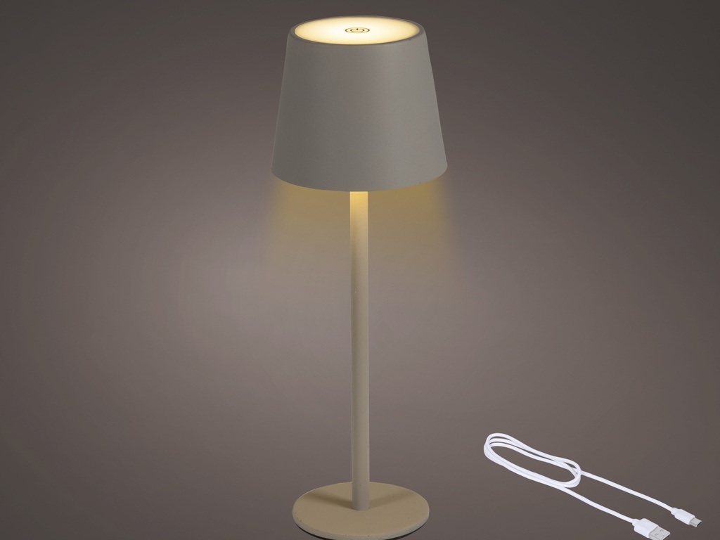 ***LED RECHARGEABLE TABLE LAMP BO OUTDOOR SAND/ COLOUR SELECT dia9.00-H27.00cm-48L