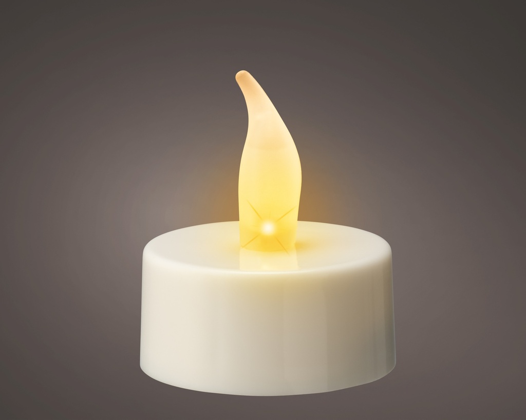***LED TEALIGHT BO INDOOR WHITE/FLAME dia3.80-H4.60cm-1L