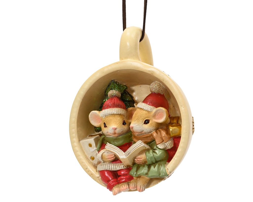 ***MOUSE POLYRESIN CREAM/COLOUR(S) L7.00-W9.50-H12.50cm