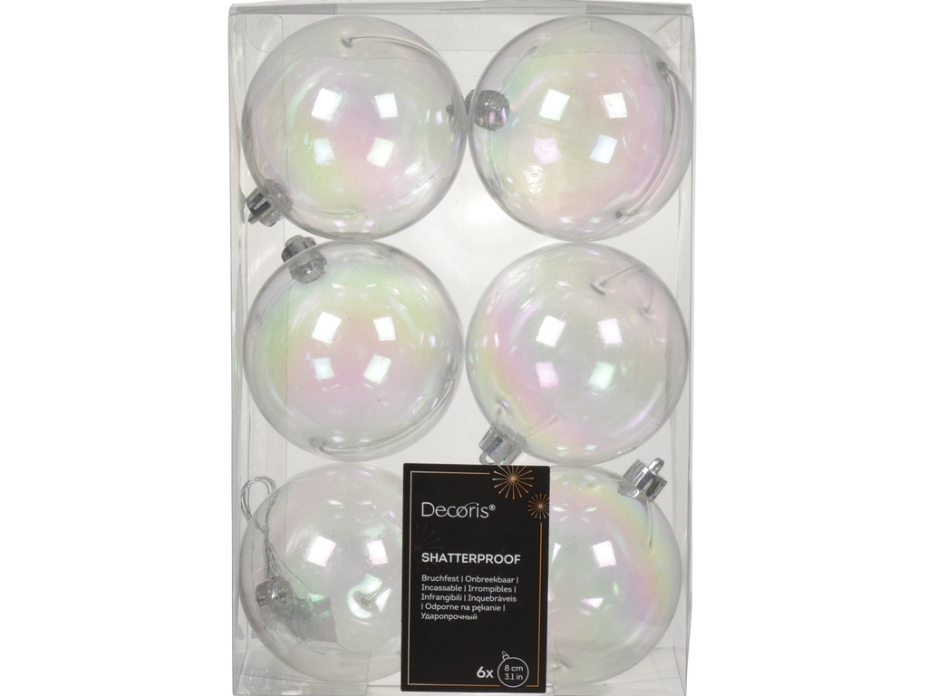 ***BAUBLE POLYSTYRENE TRANSPARENT/IRIS dia8.00cm
