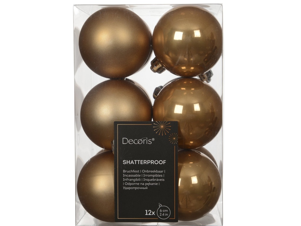 ***BAUBLES POLYSTYRENE CARAMEL BROWN dia6.00cm