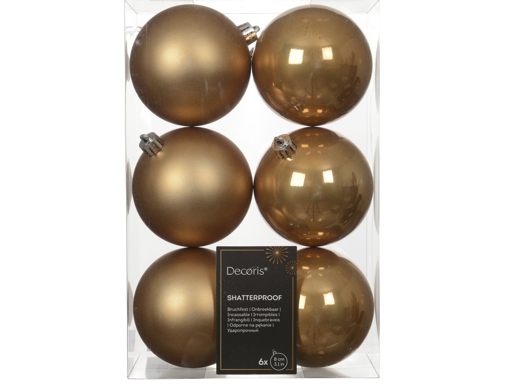 ***BAUBLES POLYSTYRENE CARAMEL BROWN dia8.00cm