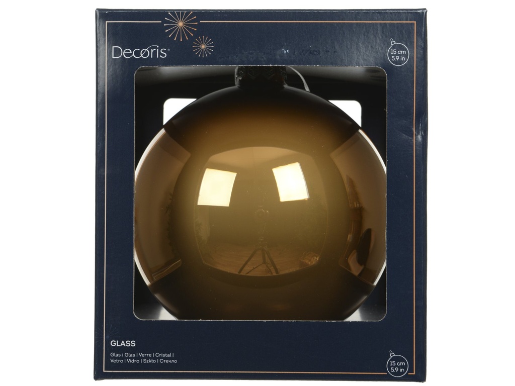 ***BAUBLES GLASS CARAMEL BROWN dia15.00cm