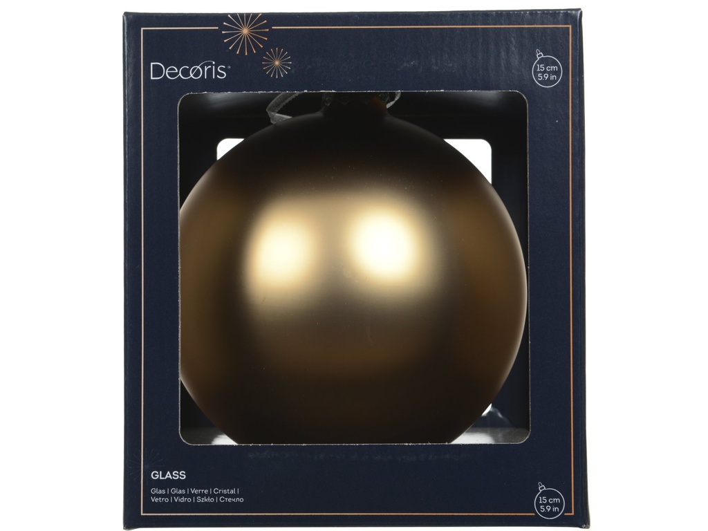 ***BAUBLES GLASS CARAMEL BROWN dia15.00cm