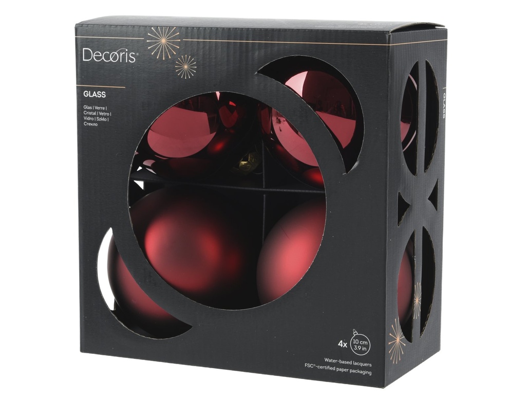 ***BAUBLES GLASS OXBLOOD dia10.00cm