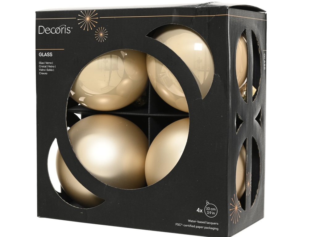 ***BAUBLES GLASS PEARL dia10.00cm