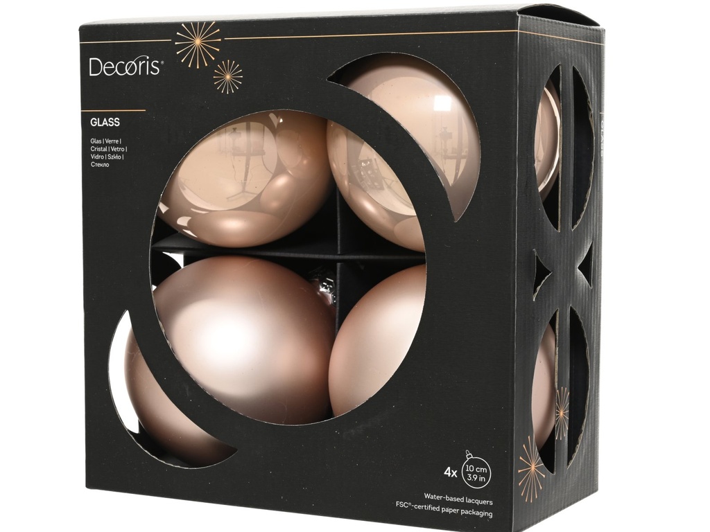 ***BAUBLES GLASS BLUSH PINK dia10.00cm