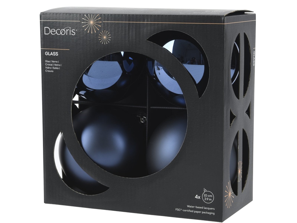 ***BAUBLES GLASS NIGHT BLUE dia10.00cm