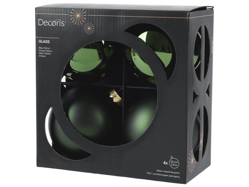 ***BAUBLES GLASS PINE GREEN dia10.00cm