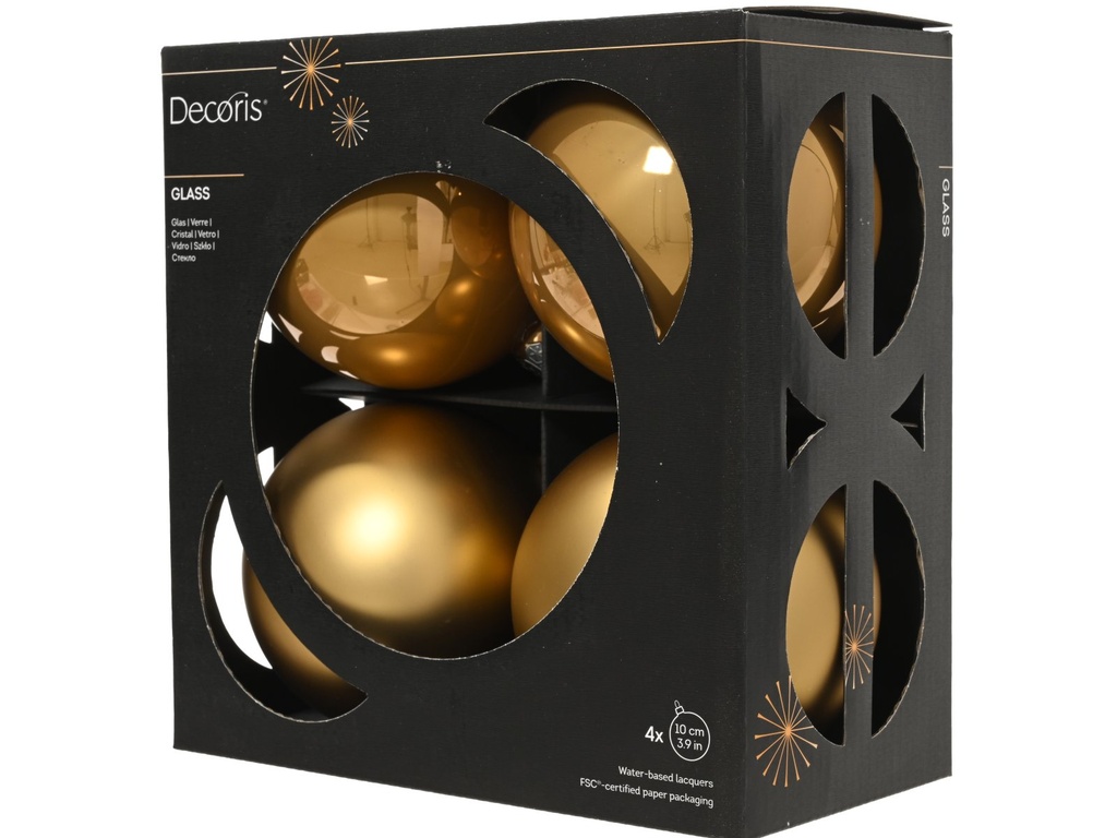 ***BAUBLES GLASS CARAMEL BROWN dia10.00cm