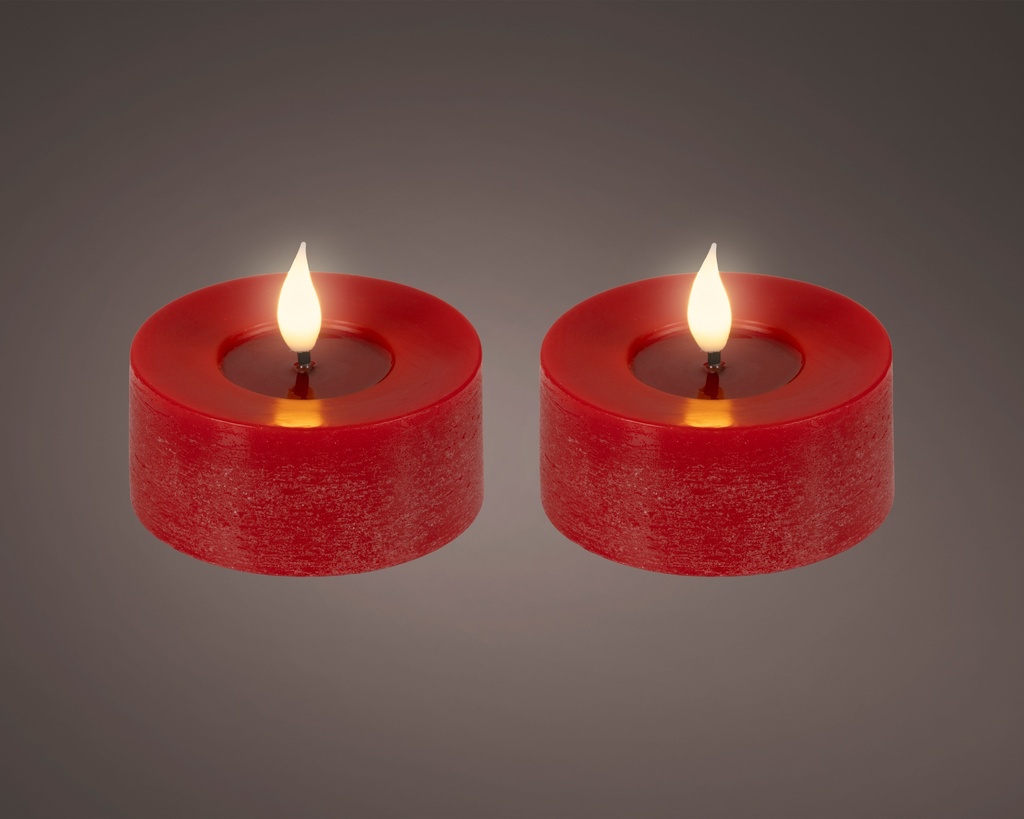 ***LED REALISTIC WICK TEALIGHT BO INDOOR RED/WARM WHITE dia7.50-H6.00cm-1L
