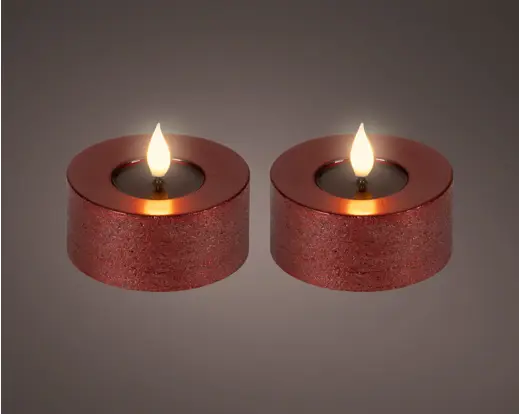 ***LED REALISTIC WICK TEALIGHT BO INDOOR OXBLOOD/WARM WHITE dia7.50-H6.00cm-1LED