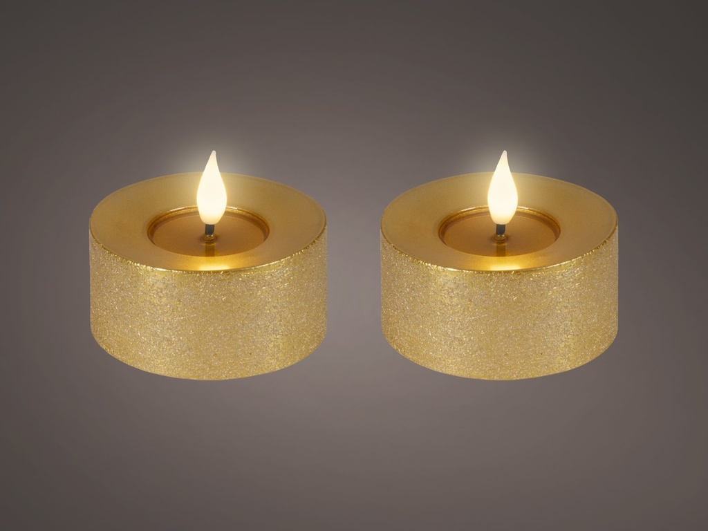 ***LED REALISTIC WICK TEALIGHT BO INDOOR GOLD/WARM WHITE dia7.50-H6.00cm-1L