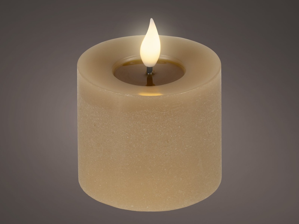 ***LED REALISTIC WICK CANDLE BO INDOOR BROWN/WARM WHITE dia7.50-H9.50cm-1L