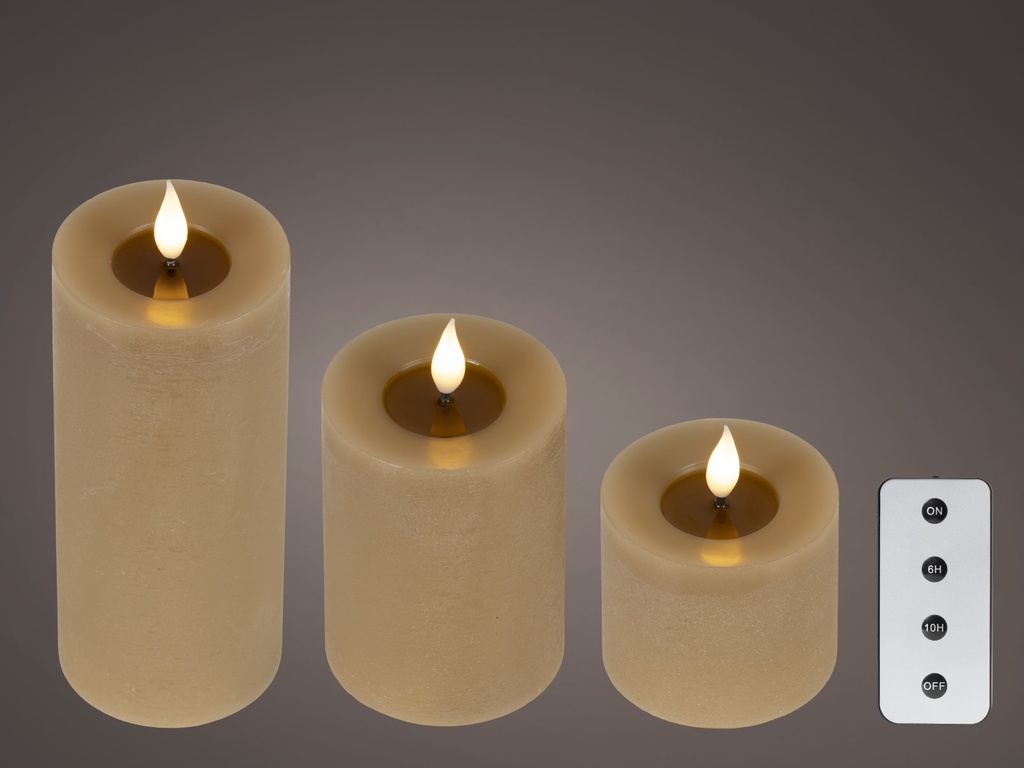 ***LED REALISTIC WICK CANDLE BO INDOOR BROWN/WARM WHITE dia7.50-H20.00cm-1L