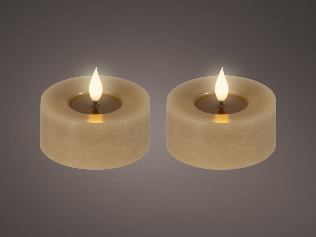 ***LED REALISTIC WICK TEALIGHT BO INDOOR BROWN/WARM WHITE dia7.50-H6.00cm-1L