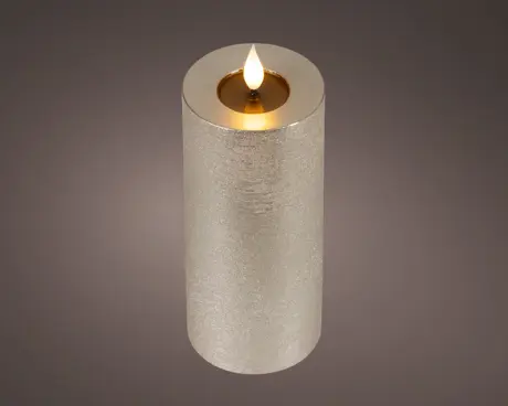 ***LED REALISTIC WICK CANDLE BO INDOOR LIGHT GREY/WARM WHITE dia7.50-H20.00cm-1L