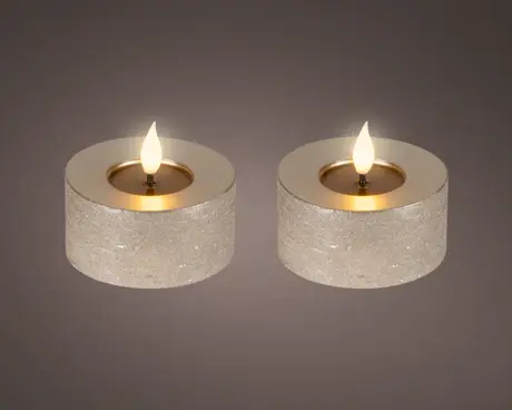 ***LED REALISTIC WICK TEALIGHT BO INDOOR LIGHT GREY/WARM WHITE dia7.50-H6.00cm-1LED