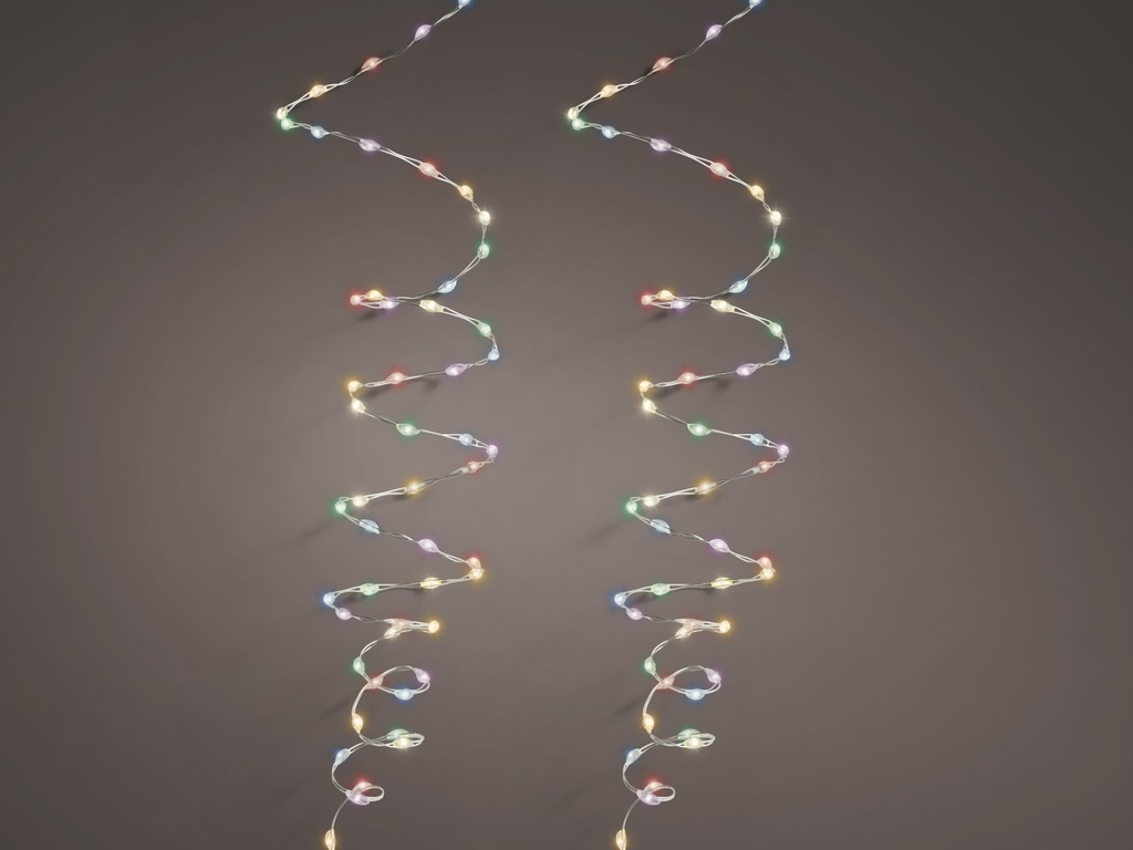 GUIRNALDA CON LUCES - SILVER/SOFT MULTI - 159cm - 100 LEDS 