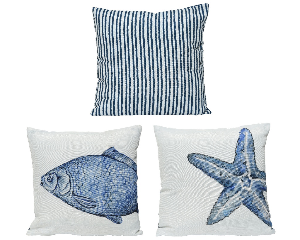 PES CUSHION NAUTIC 3ASS L40-W40-H2.50CM