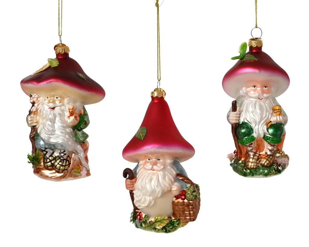***SANTA GLASS ASSORTED L7.90-W7.90-H12.20cm