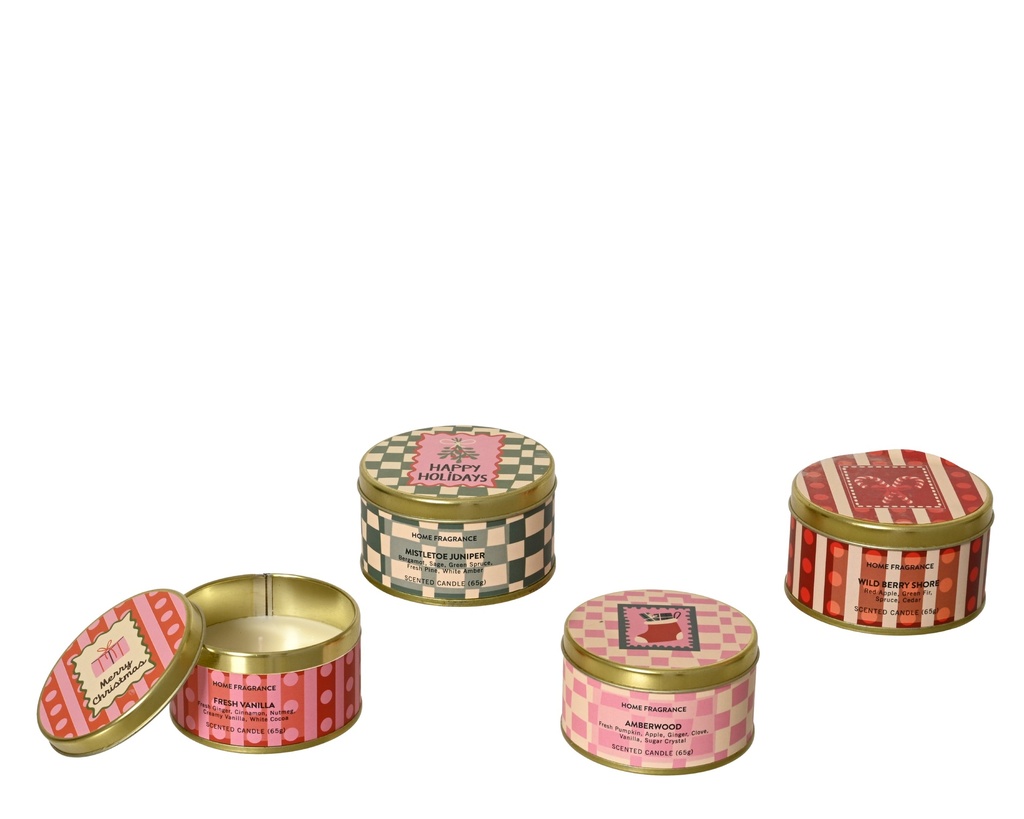 ***SCENTED CANDLE WAX ASSORTED dia7.80-H4.50cm