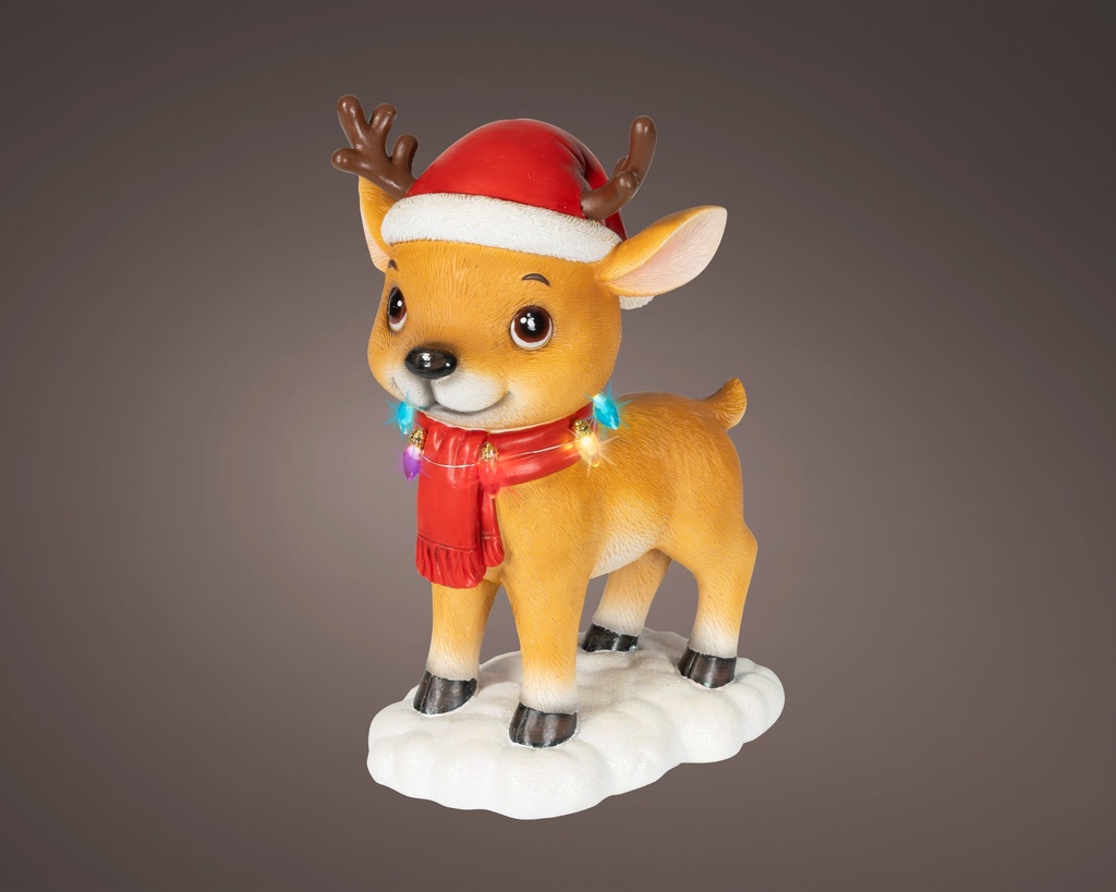 ***MICRO LED REINDEER BO INDOOR COLOURS/WARM WHITE L16.00-W19.00-H28.00cm-8L