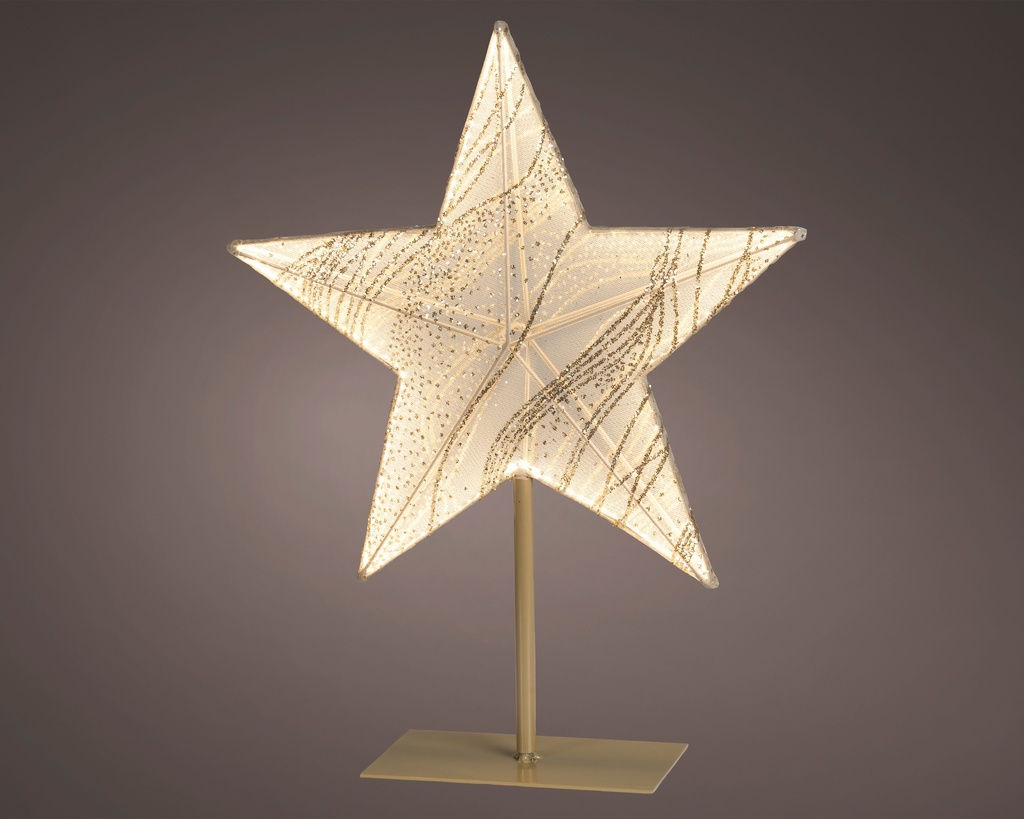 ESTRELLA CON LUZ DE TELA TRANSLUCIDA - APTO PARA INTERIORES - WHITE/WARM WHITE L11.00-W38.00-H50.00cm-156L