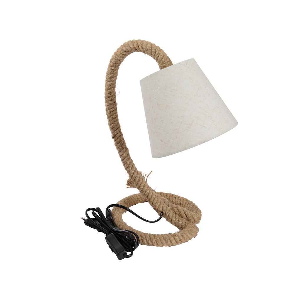 ROPE TABLE LAMP W FABRIC SHADE L25-W18-H35CM