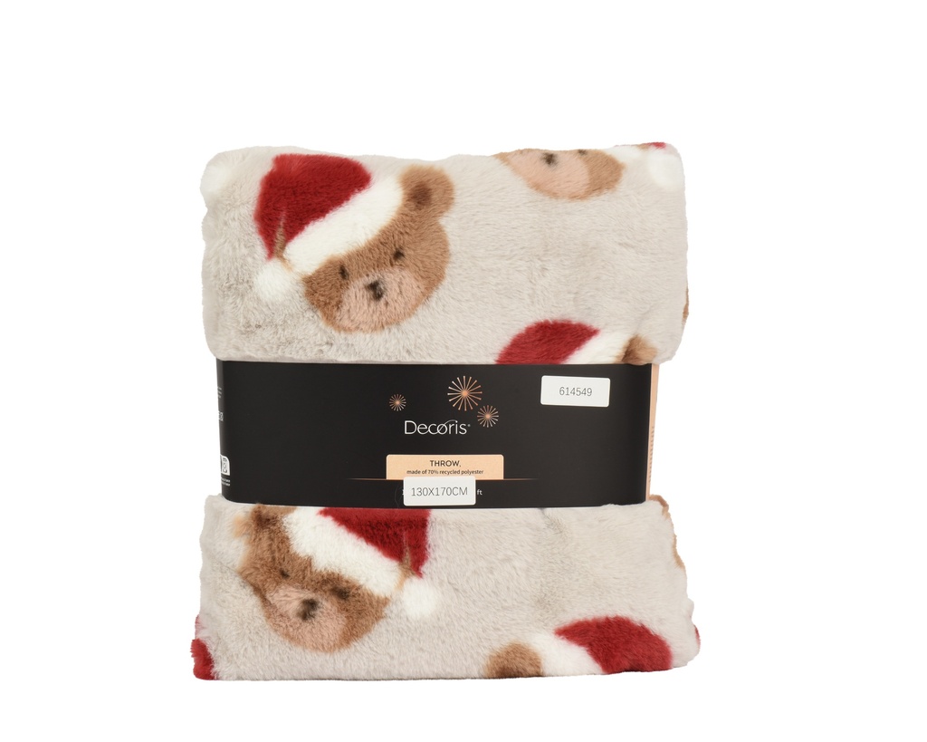***THROW POLYESTER BEIGE/COLOUR(S) L130.00-W170.00-H1.30cm
