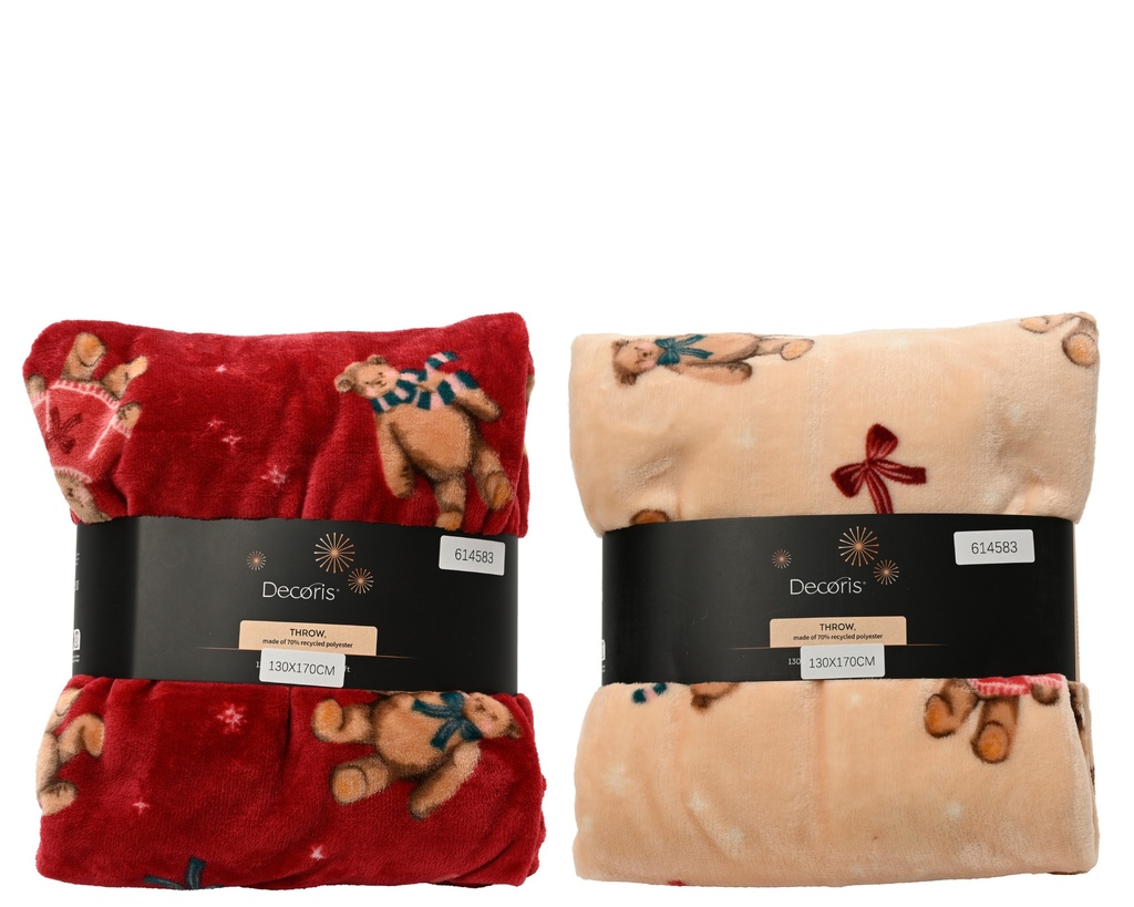 ***THROW POLYESTER ASSORTED L130.00-W170.00-H3.00cm