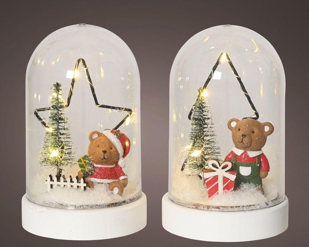 ***MICRO LED CLOCHE BO INDOOR BROWN/COLOUR(S) dia9.00-H14.00cm-5L